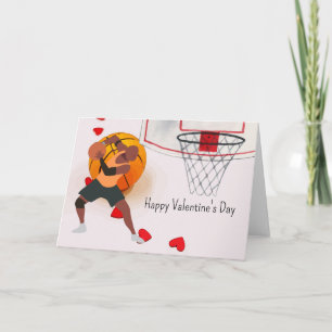 Carte Basket-ball Valentine's Day Basketball avec amour 