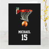 Carte Basket-ball Votre nom (Fleur jaune)