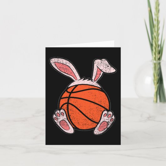 Carte Basket de Pâques Lapin Amoureux Oreilles Ball Cute (Devant)