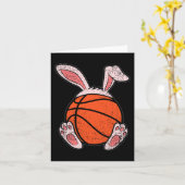 Carte Basket de Pâques Lapin Amoureux Oreilles Ball Cute (Fleur jaune)