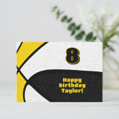 Carte basket heureux anniversaire noir or équipe couleur (Debout devant)