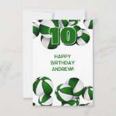Carte basket heureux anniversaire vert couleurs équipe (Devant)