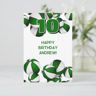 Carte basket heureux anniversaire vert couleurs équipe