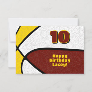 Carte basket joyeux anniversaire marron or de l'équipe c