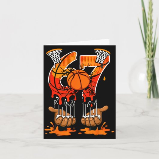 Carte Basketball 67 Six Seven 6 7 Boys Funny Gen Alpha M (Devant)