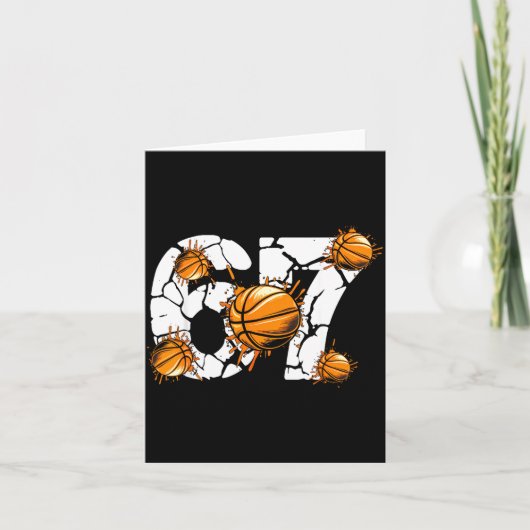 Carte Basketball 67 Six Seven 6 7 Kids Funny Gen Alpha M (Devant)