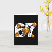 Carte Basketball 67 Six Seven 6 7 Kids Funny Gen Alpha M (Fleur jaune)
