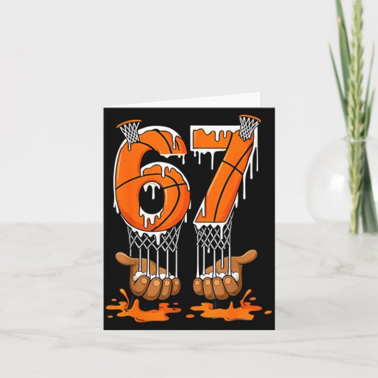 Carte Basketball 67 Six Seven Drôle Gen Alpha Meme Drip (Devant)