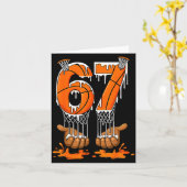 Carte Basketball 67 Six Seven Funny Gen Alpha Meme Drip  (Fleur jaune)