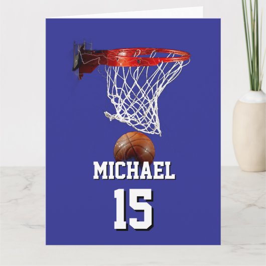 Carte Basketball Add Your Name & Number Pop Art (Devant)