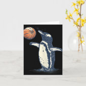 Carte Basketball Animal Art Manchot Amateur de Basket-ba (Fleur jaune)