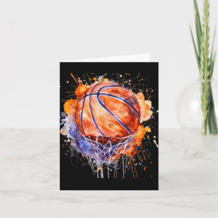 Carte Basketball Aquarelle Artework Basketball Hop Colo