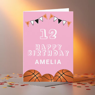 Carte Basketball Ball Bunting drapeaux Anniversaire de e