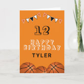 Carte Basketball Ball et drapeaux Anniversaire de enfant (Devant)