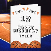 Carte Basketball Ball et drapeaux Anniversaire de enfant