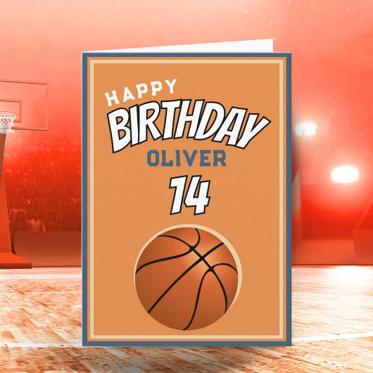 Carte Basketball Ball Joyeux Anniversaire Sports