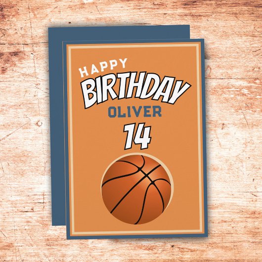 Carte Basketball Ball Joyeux Anniversaire Sports