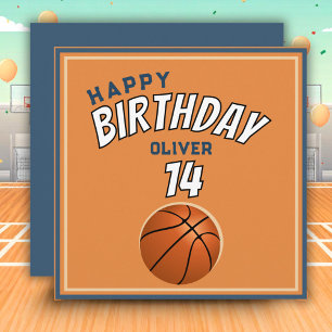 Carte Basketball Ball Joyeux Anniversaire Sports