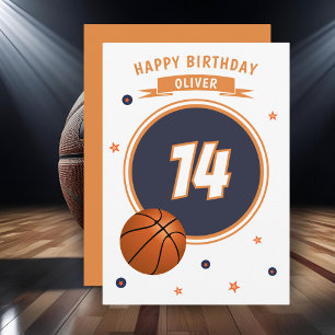 Carte Basketball Ball Joyeux Anniversaire Sports