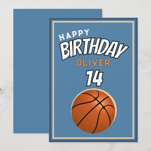 Carte Basketball Ball Joyeux Anniversaire Sports (Devant / Derrière)