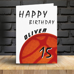 Carte Basketball Ball Sports Adolescents Garçons Joyeux 