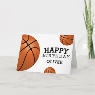 Carte Basketball Ball Sports Joyeux Anniversaire Enfants