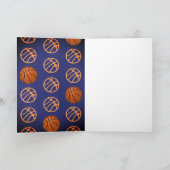 Carte Basketball Ball Sports Pattern Happy Birthday Kid (Intérieur)