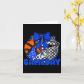 Carte Basketball Game Day Go Cheer Team Blue Coquette Ch (Fleur jaune)