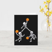 Carte Basketball Halloween Skeleton Dunking Dribble Boys (Fleur jaune)