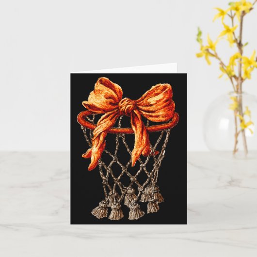 Carte Basketball Hoop Net Coquette Bow Basketball Player (Fleur jaune)