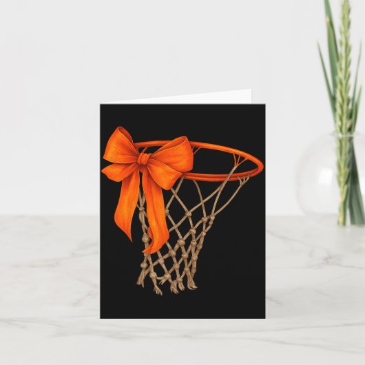 Carte Basketball Hoop With Bow Cute Basketball Aesthetic (Devant)