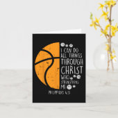 Carte Basketball je peux faire des choses Bible Verse Di (Fleur jaune)