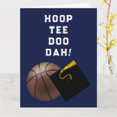 Carte Basketball Joueur Graduation Fiches (Fleur jaune)