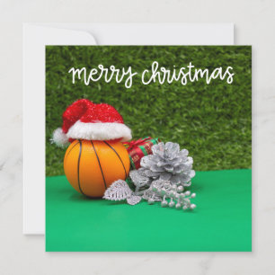 Carte Basketball Joyeux Noël avec le Casquette du Père N