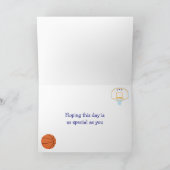 Carte Basketball mignonne Blonde cheveux garçon fête d'a (Intérieur)