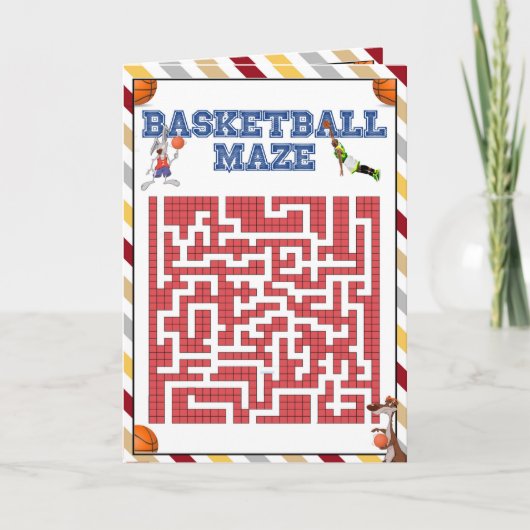 Carte Basketball NBA labyrinthe de baby shower pour enfa (Devant)