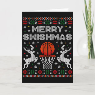 Carte Basketball Noël Sweat Ugly Merry Swishmas M