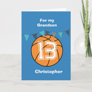 Carte Basketball personnalisé pour 13e anniversaire peti