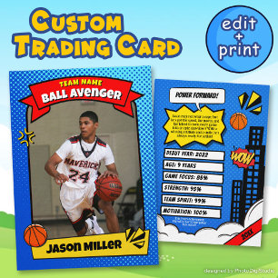Carte Basketball Personnalisée, Carte Baller Comic