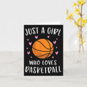 Carte Basketball Pour Filles Juste Une Fille Qui Aime Ba (Fleur jaune)