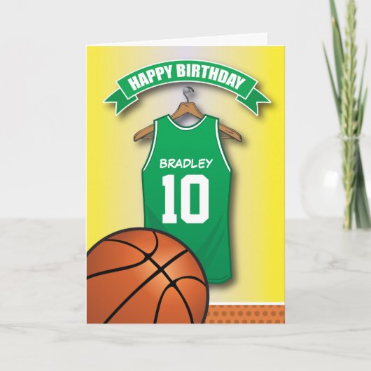 Carte Basketball Red Jersey Sports Custom Anniversaire (Devant)