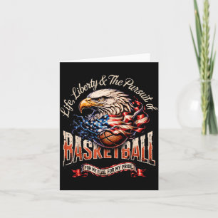 Carte Basketball Rétro Drapeau Américain Basketball