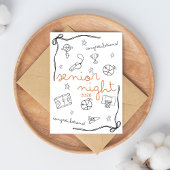 Carte Basketball Senior Night custom year doodle design