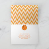 Carte Basketball Sports Orange Birthday  (Intérieur)