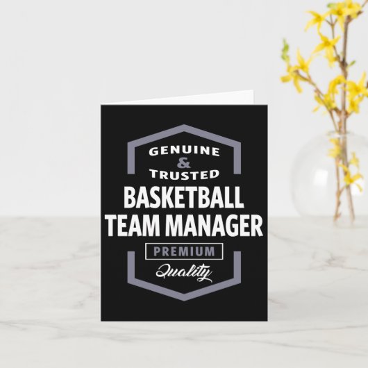 Carte Basketball Team Manager Logo Idées cadeaux (Fleur jaune)
