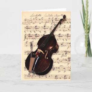 Carte - Basse double avec musique manuscrite