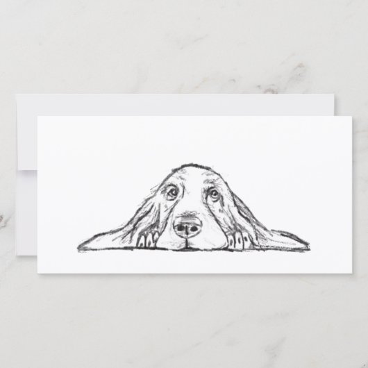 Carte basset blanc (Devant)