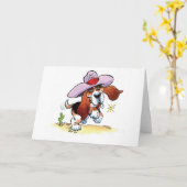 Carte Basset Got Drool ? Blank Notecard (Fleur jaune)