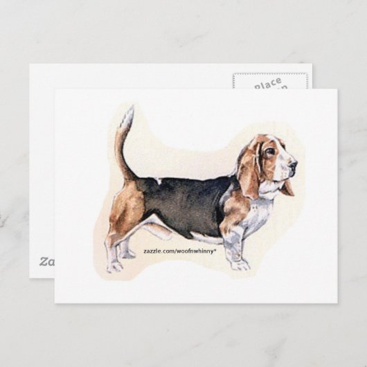 Carte Basset Hound (Devant / Derrière)