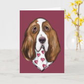 Carte Basset Hound (Fleur jaune)